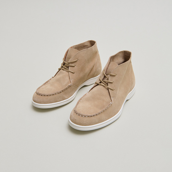 Derbies with topstitching in beige crust | OLYMPE