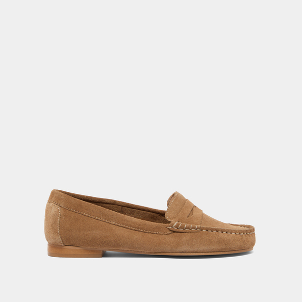 Loafers with topstitching in beige crust | GREG