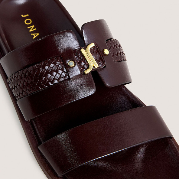 Monogrammed mules in dark brown leather | WAC