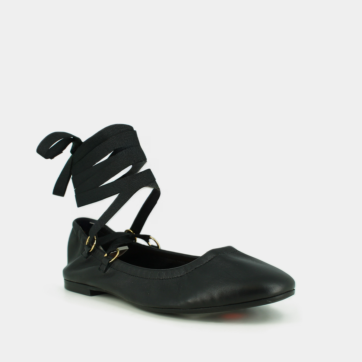 Soft ballet flats in black leather | DESIREUSE