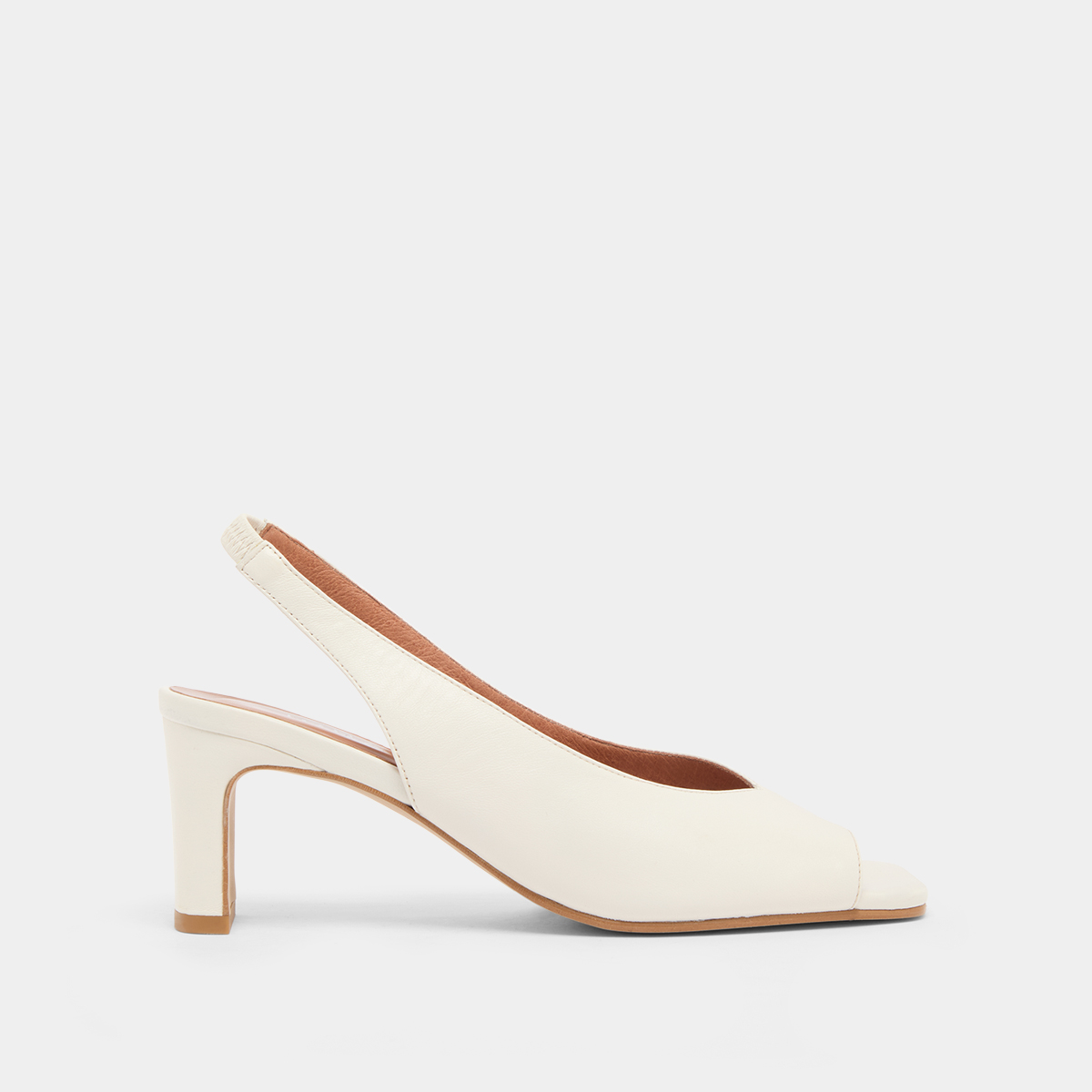 Slingback pumps in ecru leather | DICTON