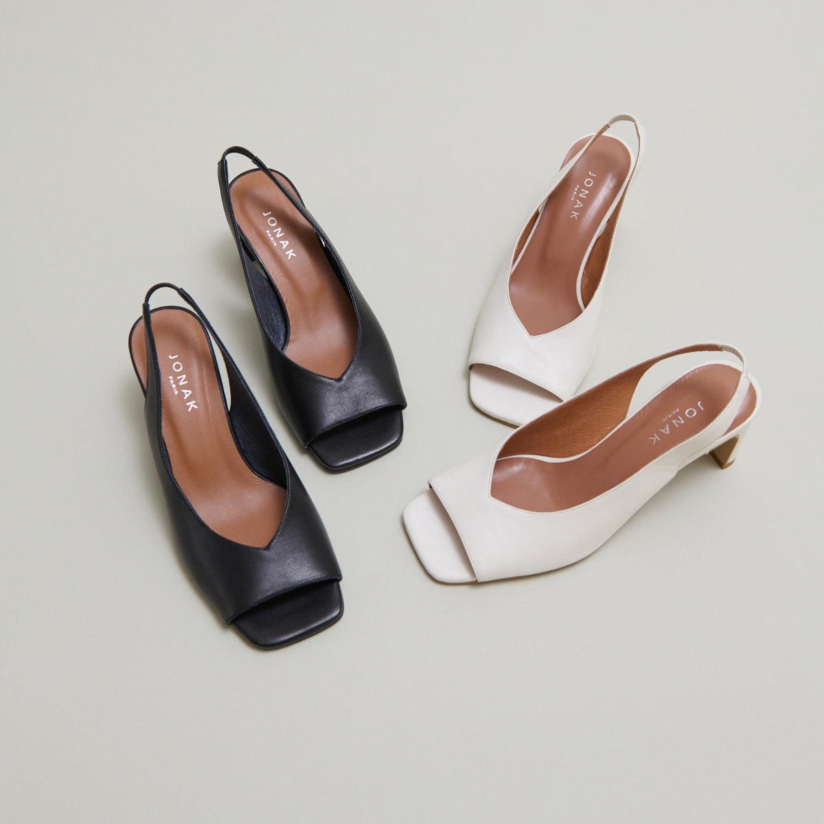 Slingback pumps in black leather | DICTON