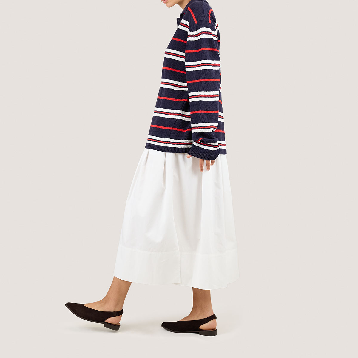 Ballet flats with open backs in dark brown velvet | ACAJOU