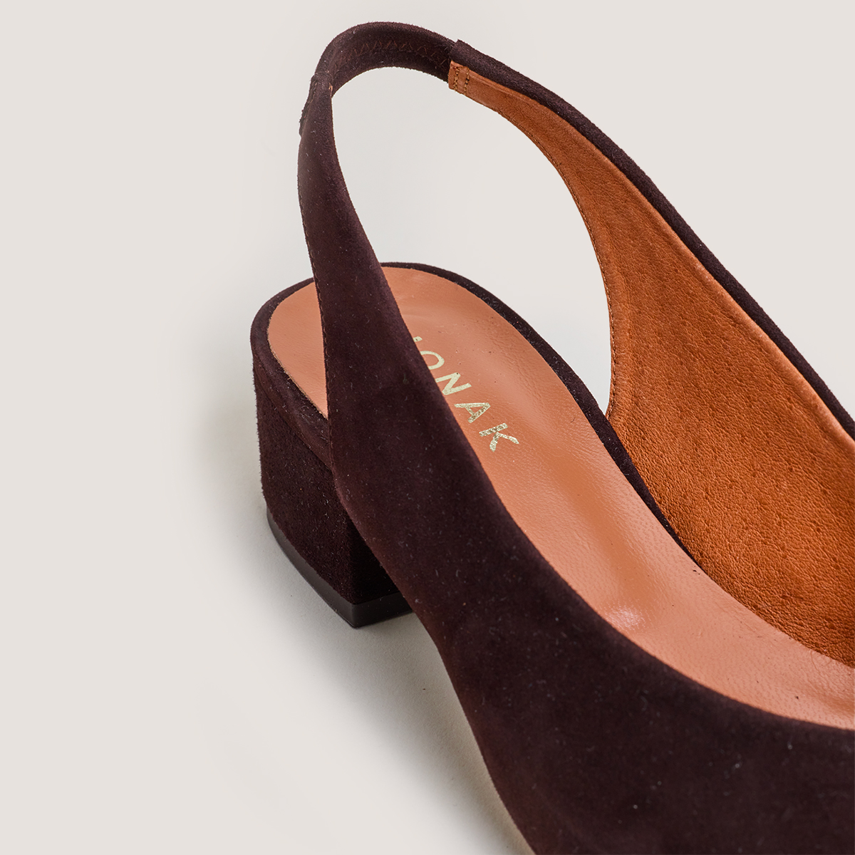 Slingback Ballet Flat in dark brown velvet | VINCE
