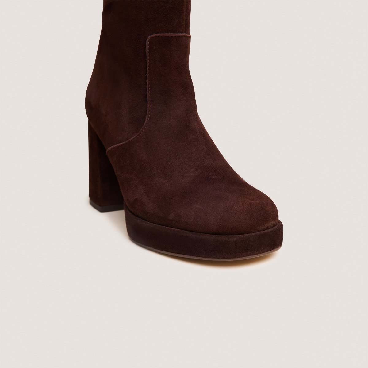 Platform Boots in maroon velvet | VENDOME