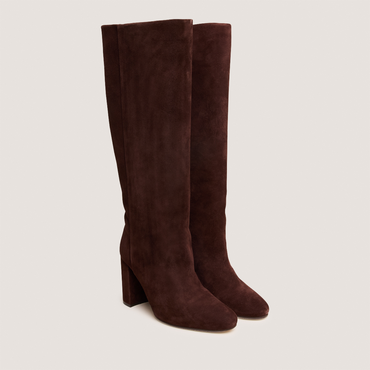 Heeled Boots in maroon velvet | VENEZUELA