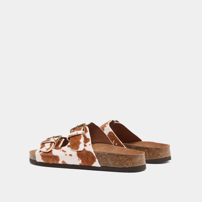 Two strap mules in brown cowhide foal | matisse