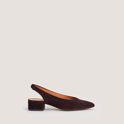 Slingback ballet flat in dark brown velvet | vince