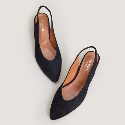 Open Toe Ballet Flats black