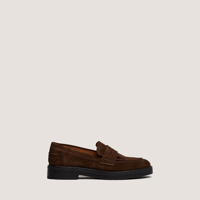 Loafers with round toe in brown suede | mirna