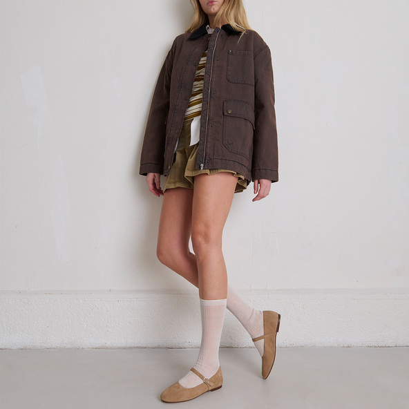 Strappy ballet flats in beige crust | drima