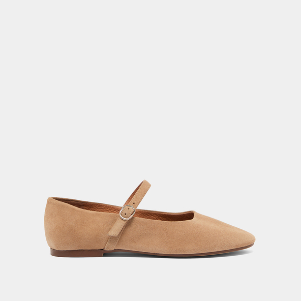Strappy ballet flats in beige crust | drima