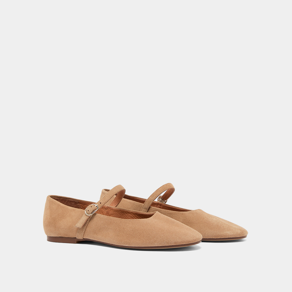 Strappy ballet flats in beige crust | drima