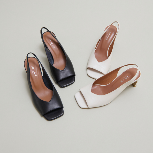 Slingback pumps in black leather | DICTON