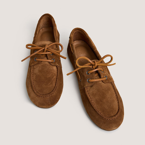 Soft loafers in cognac suede | LALIE