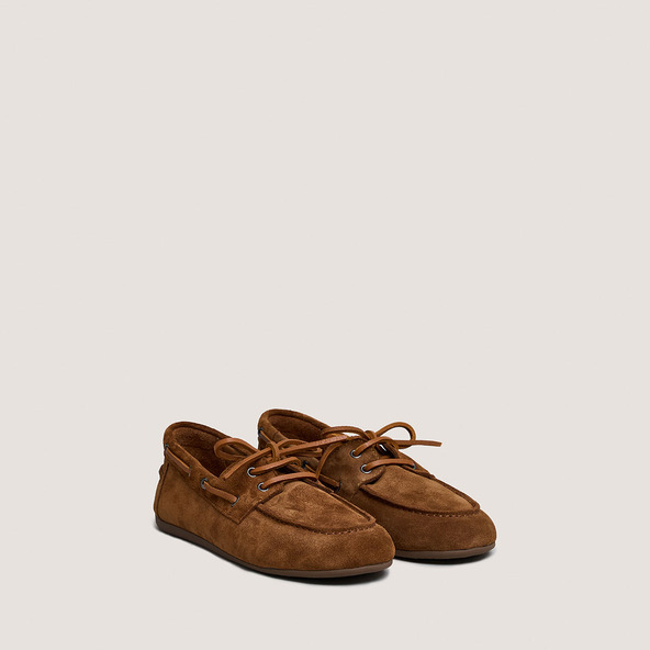 Soft loafers in cognac suede | LALIE