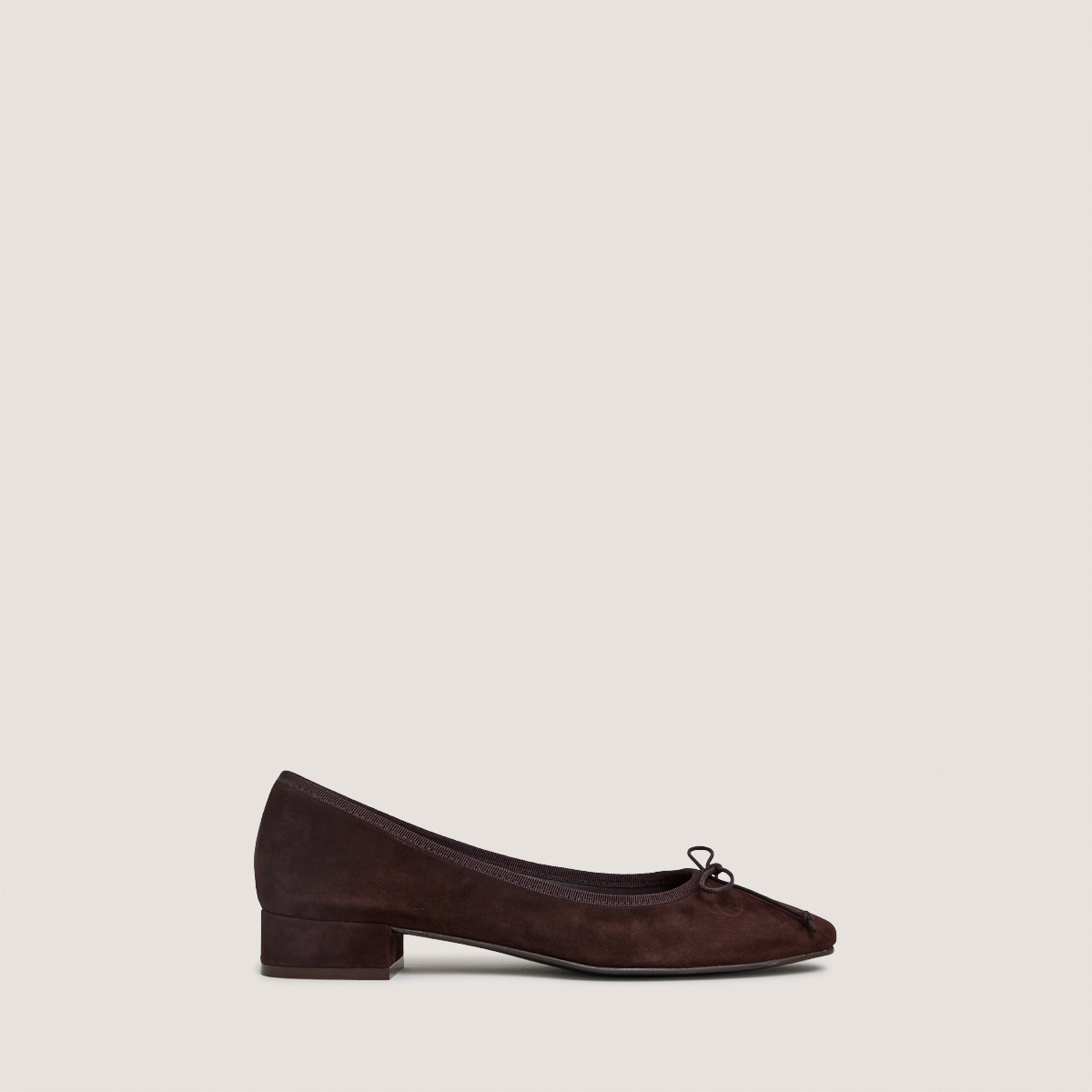 Ballet Flats with Heel in brown velvet | DADOU