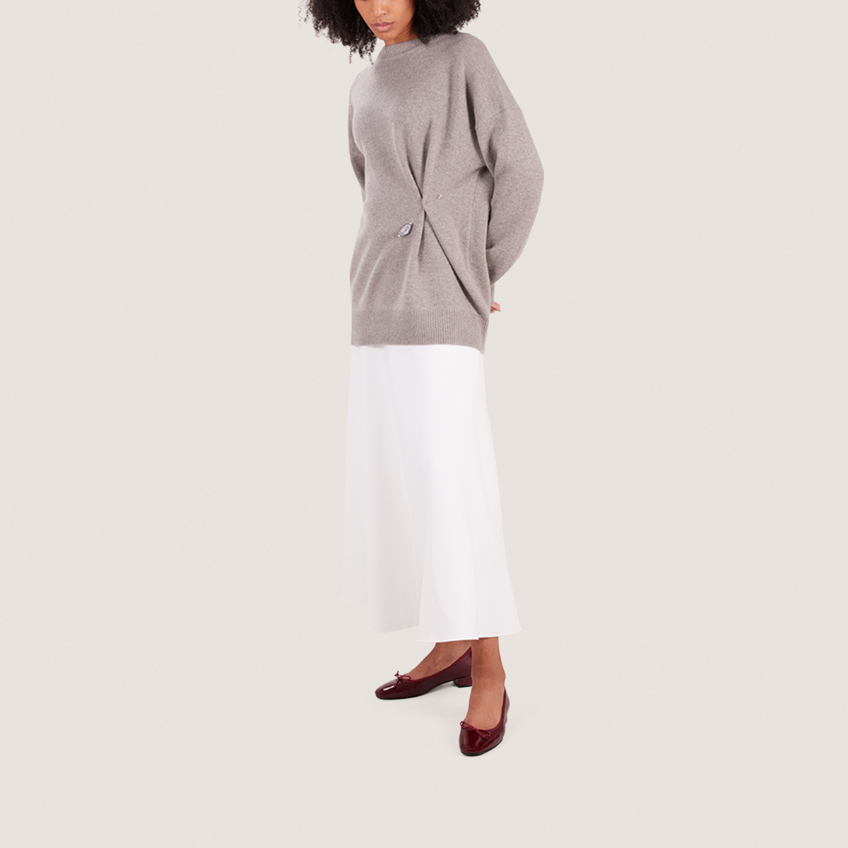 Ballet Flats with Heels in pleated patent leather | DADOU