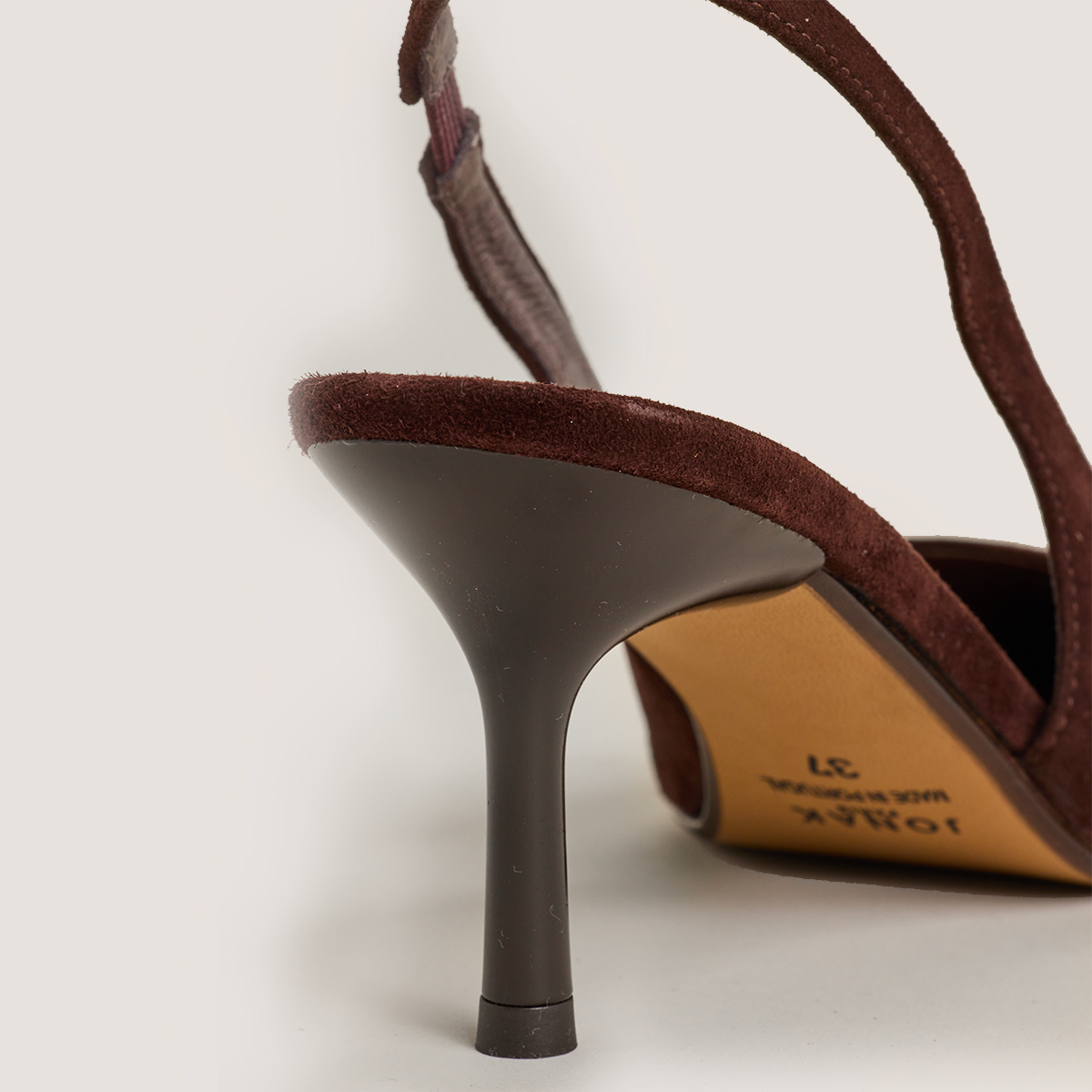 Slingbacks with Pointed Toe in brown velvet | DIAMANTINE