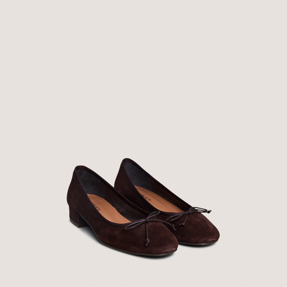 Ballet flats with heel in brown velvet | dadou
