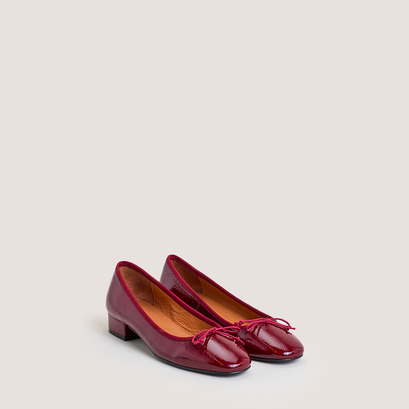 Ballet Flats with Heels in pleated patent leather | DADOU