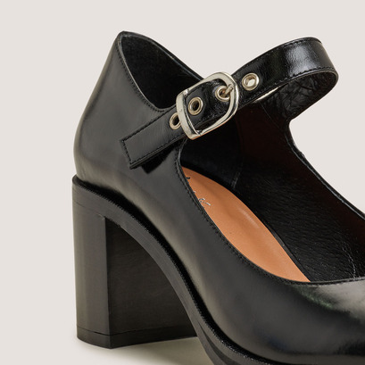 Heeled babies in black leather | vreni