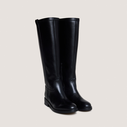 Round-toe boots in black leather | margot