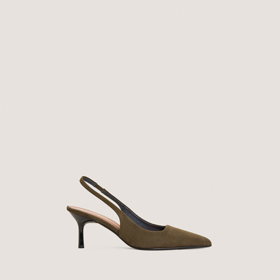 Pointed-toe pumps khaki