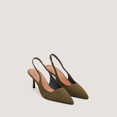 Pointed-toe pumps khaki