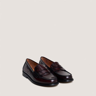 Penny loafers with raised soles burgundy