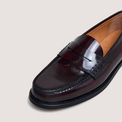 Penny loafers with raised soles burgundy