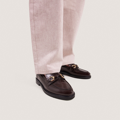 Bit loafers in brown patinated leather | drop