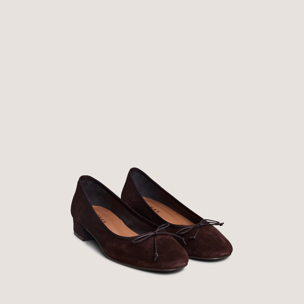 Ballet Flats with Heel in brown velvet | DADOU