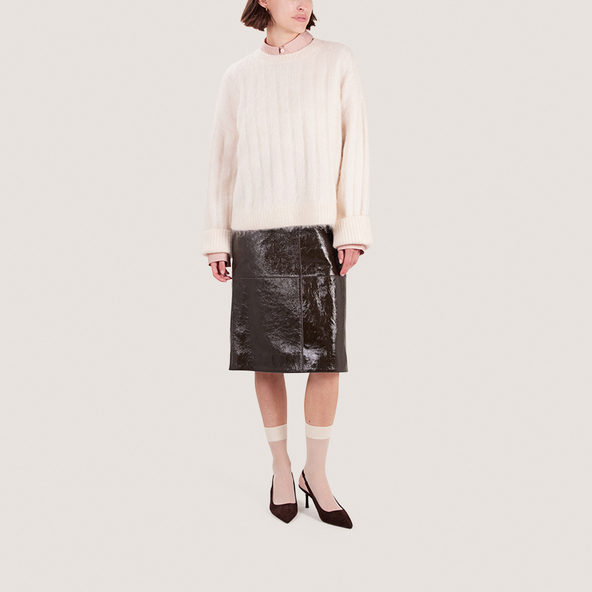 Slingbacks with Pointed Toe in brown velvet | DIAMANTINE