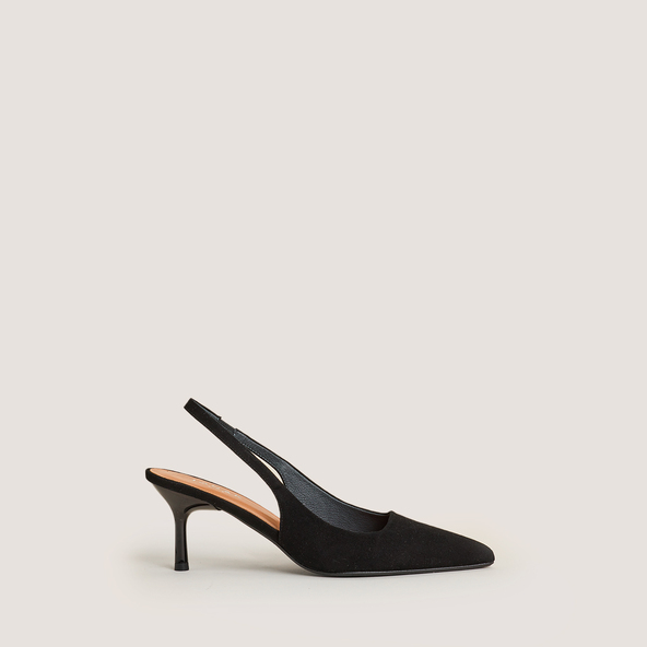Pumps with Pointed Toes in black velvet | DIAMANTINE