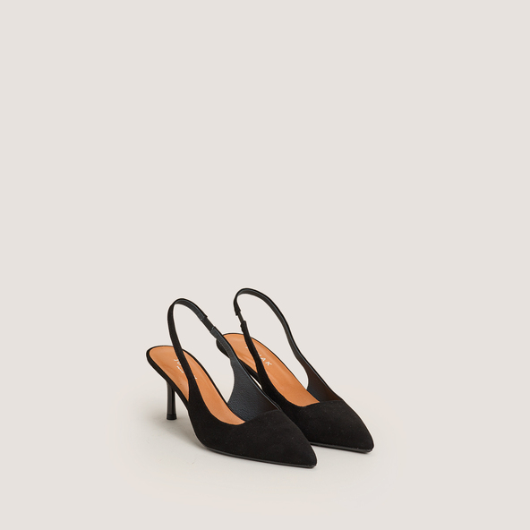 Pumps with Pointed Toes in black velvet | DIAMANTINE