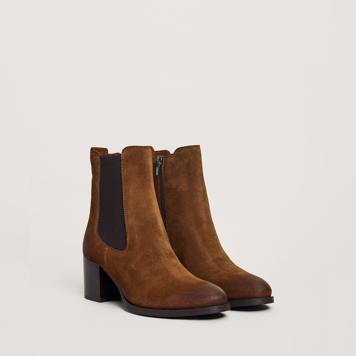 Chelsea Boots in cognac split leather | CLEMIE