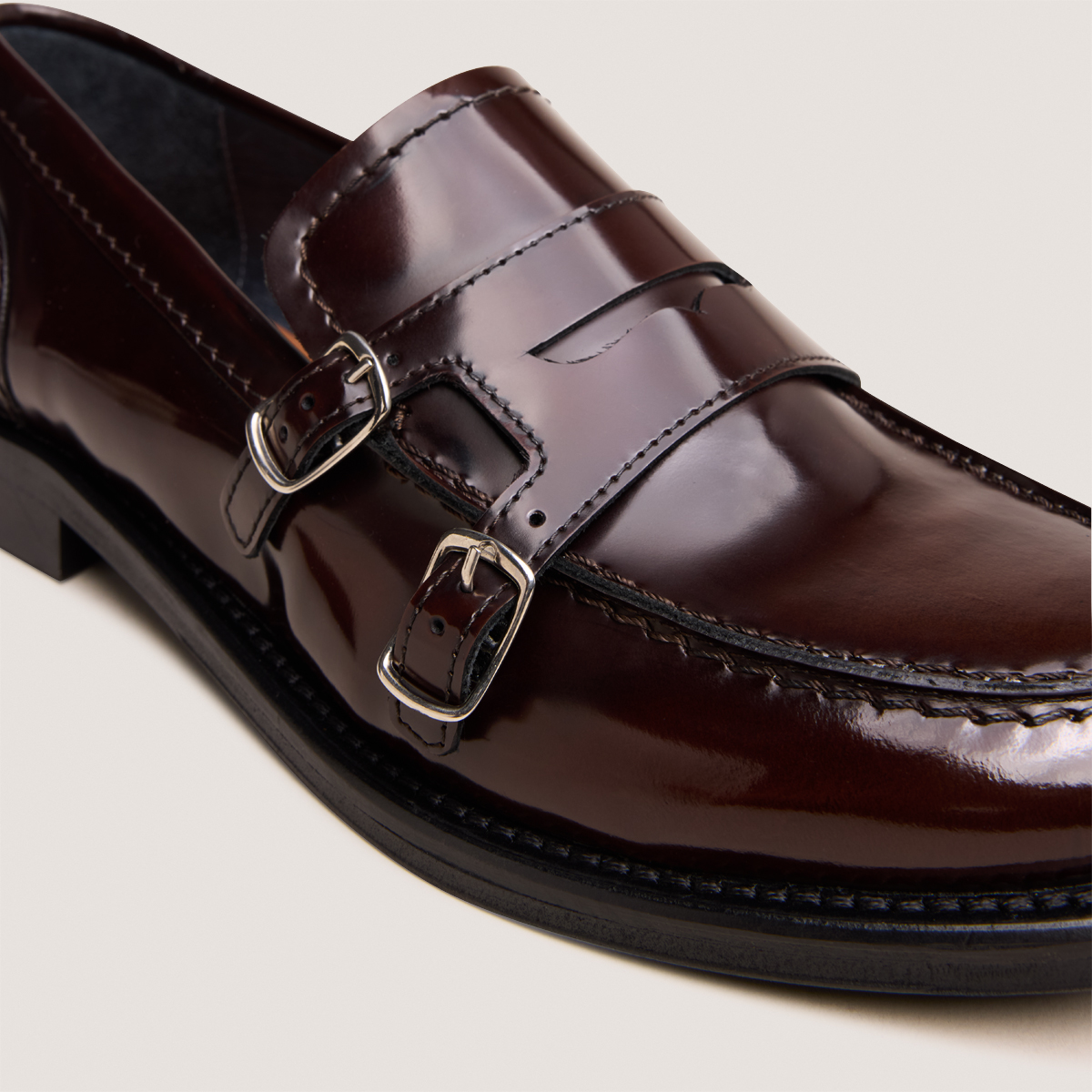 Buckled Loafers in brown patinated leather | DENORA