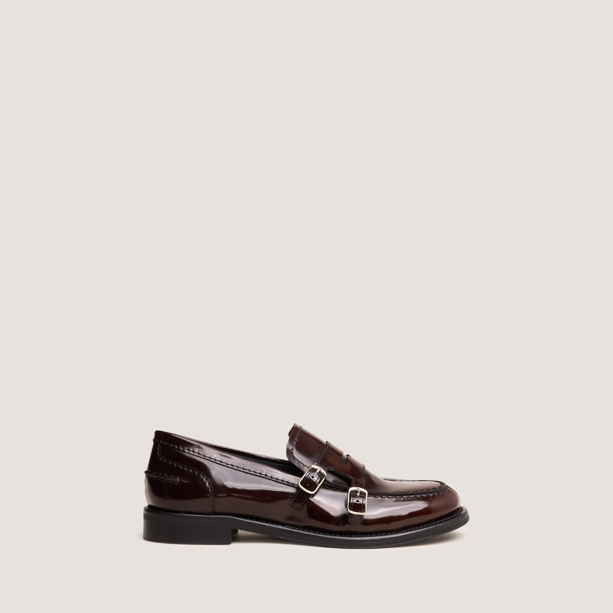 Buckled Loafers in brown patinated leather | DENORA