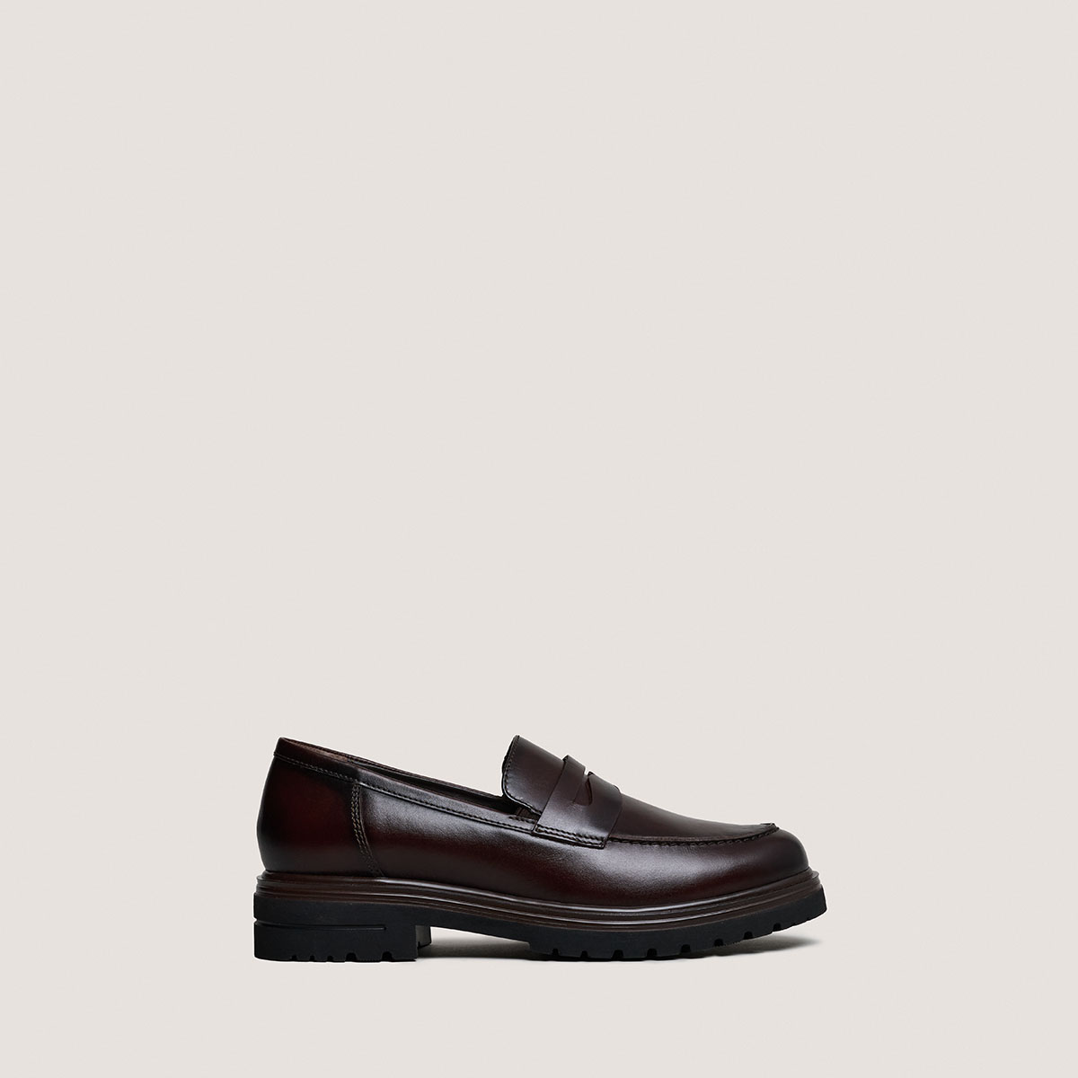 Lug sole Loafers in brown patinated leather | ARLO