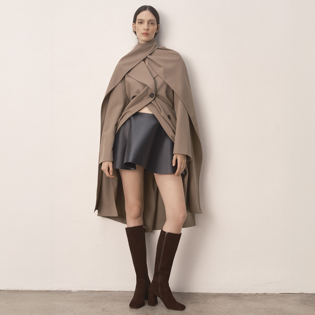Heeled boots in brown velvet | VAUBUSSY