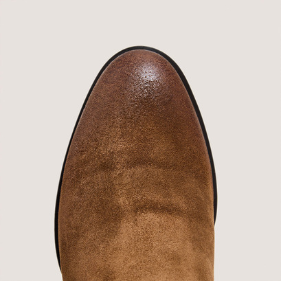 Chelsea boots in cognac split leather | clemie