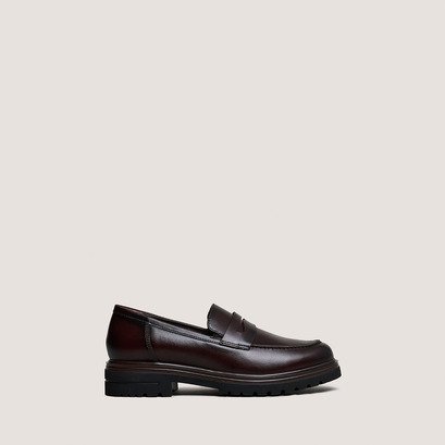 Lug sole Loafers red brown