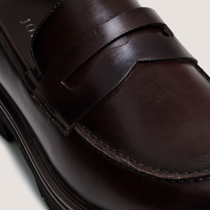 Lug sole Loafers red brown