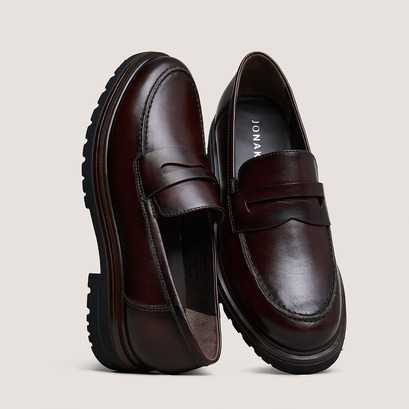Lug sole Loafers red brown