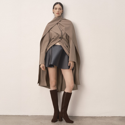 Heeled boots in brown velvet | vaubussy