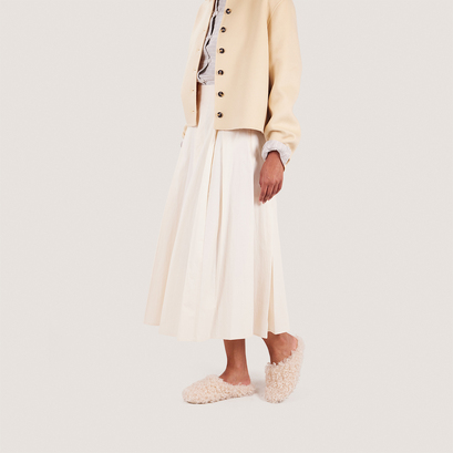 Slippers in beige fluffy fabric | judie
