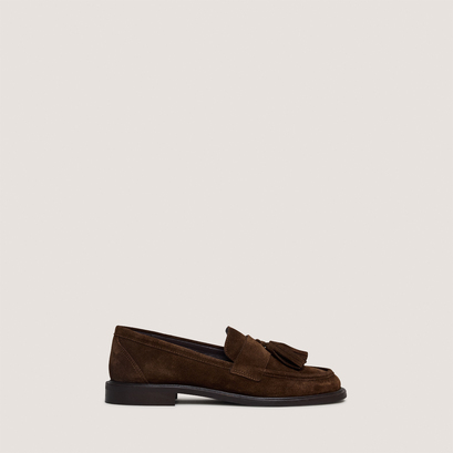 Loafers with tassels in brown suede | damande