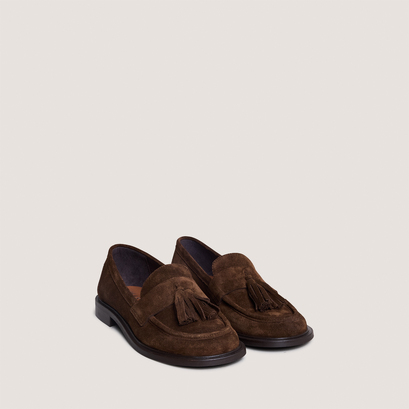 Loafers with tassels in brown suede | damande