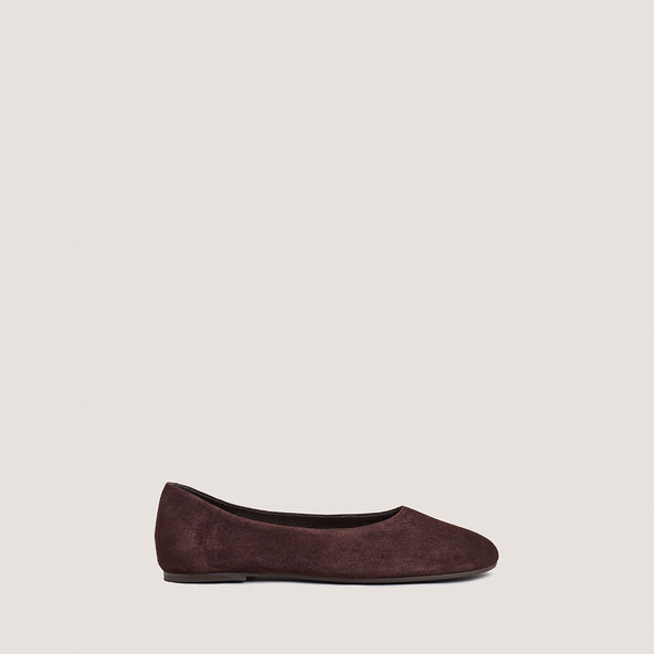 Ballet Flats with Rounded Toe in brown velvet | DERLINE